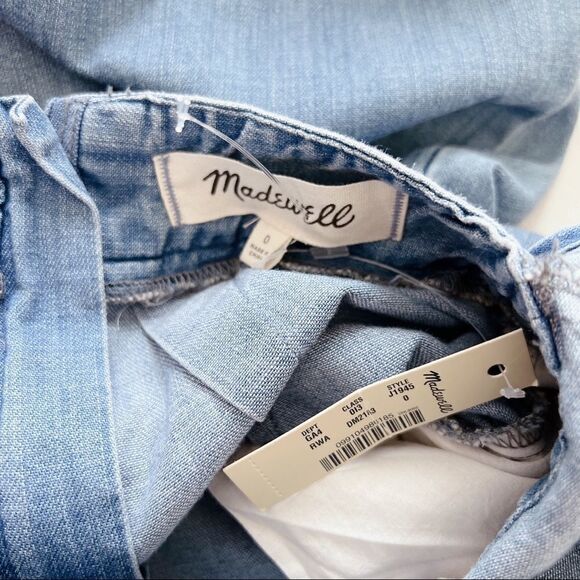 Madewell Denim Apron Bow-Back Jumpsuit size US0 - Picture 7 of 9